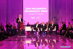 Stuart Parkin at his speech on the award of the Millennium Technology Prize