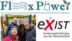 The FlexPower logo, the Flexpower team und the EXIST program logo